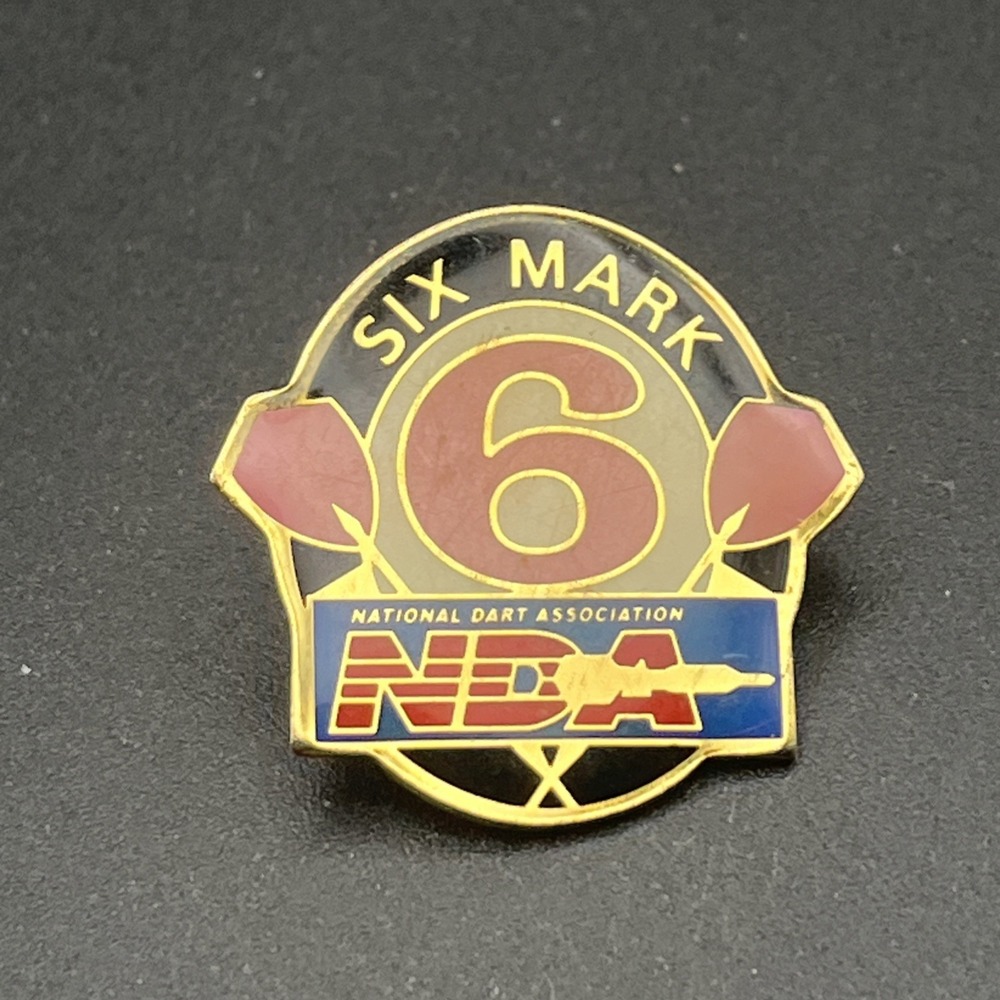 National Dart Association NDA 6 Six Mark Lapel Hat Pin
